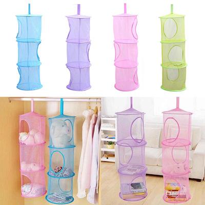 3 Shelf Hanging Storage Bag for Toys Net Kids Bedroom Wall Door Organizer