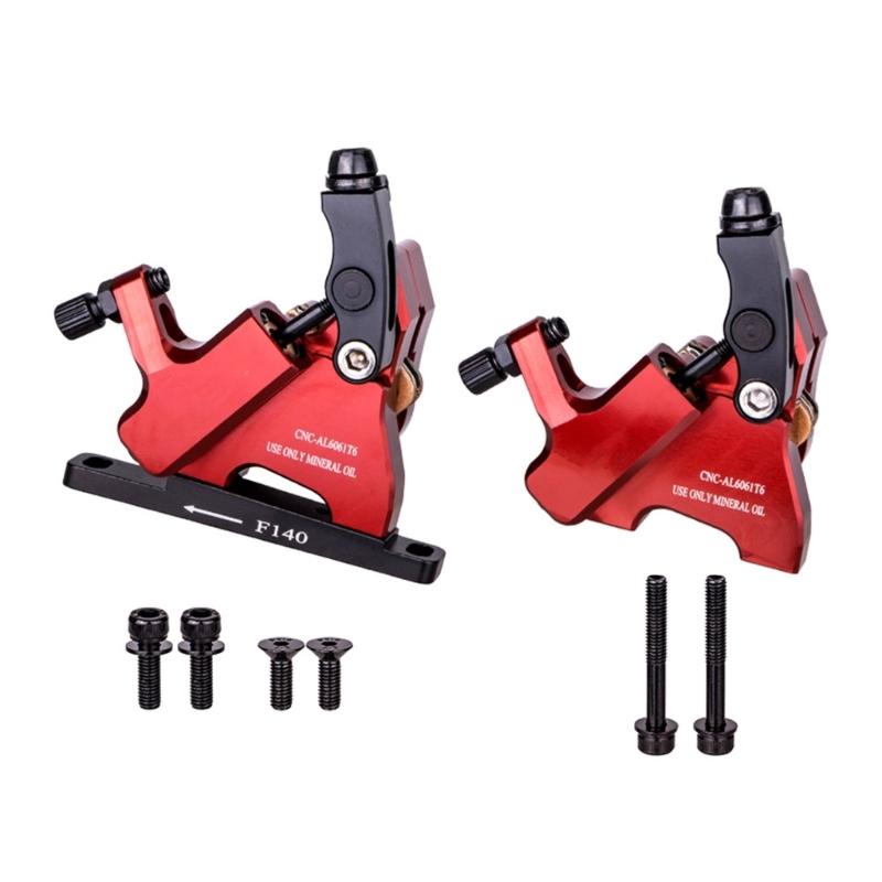1Pair Professional Road Bicycles Disc Brake Light Weight Flat Mount Hydraulic Gravel Road Bike Brake Easy to Install красный