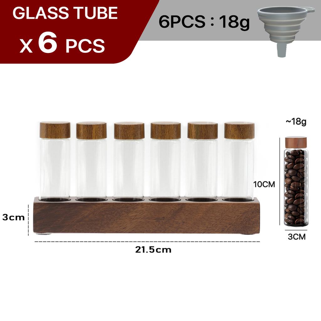 Kaffeebohnen Aufbewahrungsbehälter Präsentationsständer Walnuss Tee Dose Flasche Glas Espresso Kaffee Zubehör Werkzeug Barista Kaffeegeschirr Sets