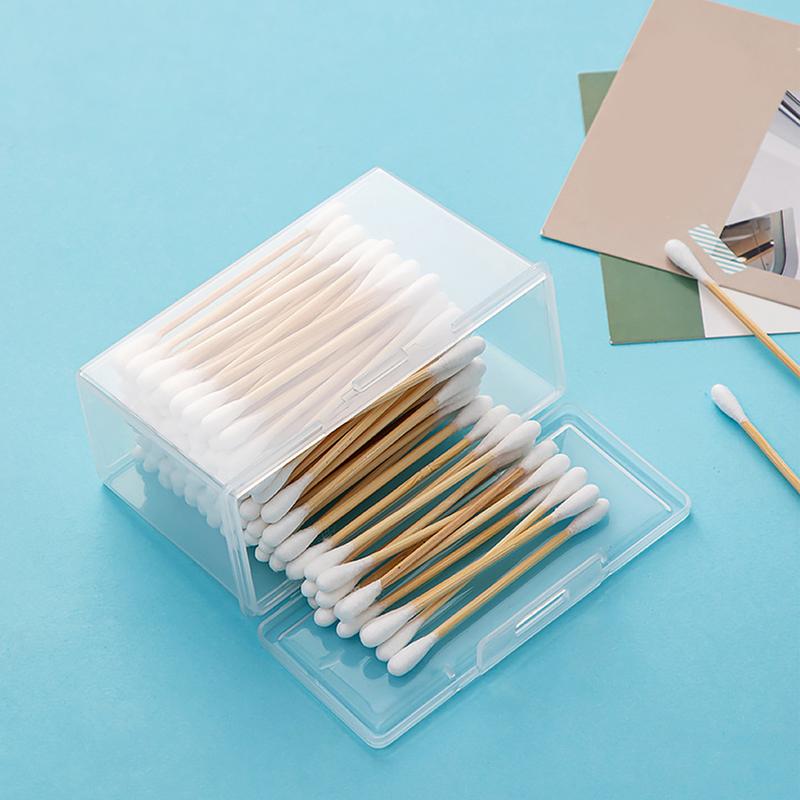 Portable Small Storage Box Cotton Swab Holder Case Home Cotton Swab Box Makeup Organizer Dustproof Durable Bathroom Jar