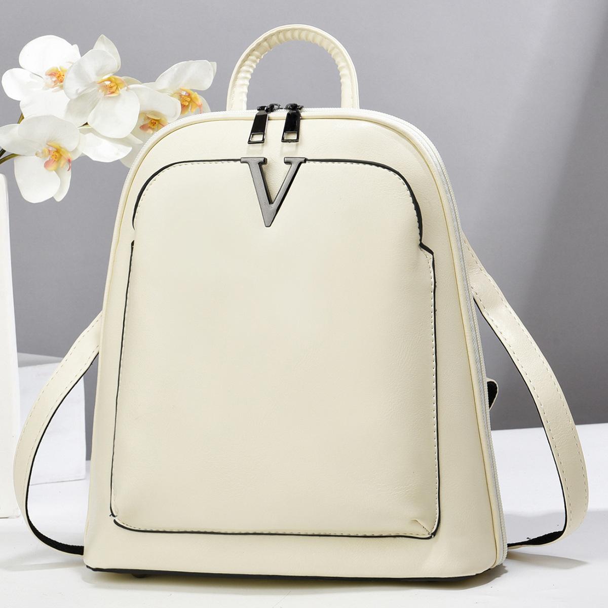 

Trendy Backpack Women s Casual Waterproof Travel Bag Computer Bag Backpack Large Capacity Schoolbag білий