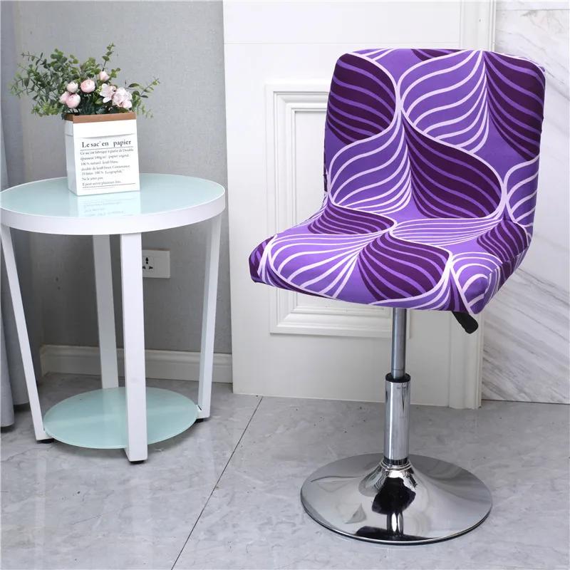 Flower Bar Stool Chair Cover Low Back Chair Slipcovers Spandex Seat Case Elastic Office Chair Cover Dining Seat Protector