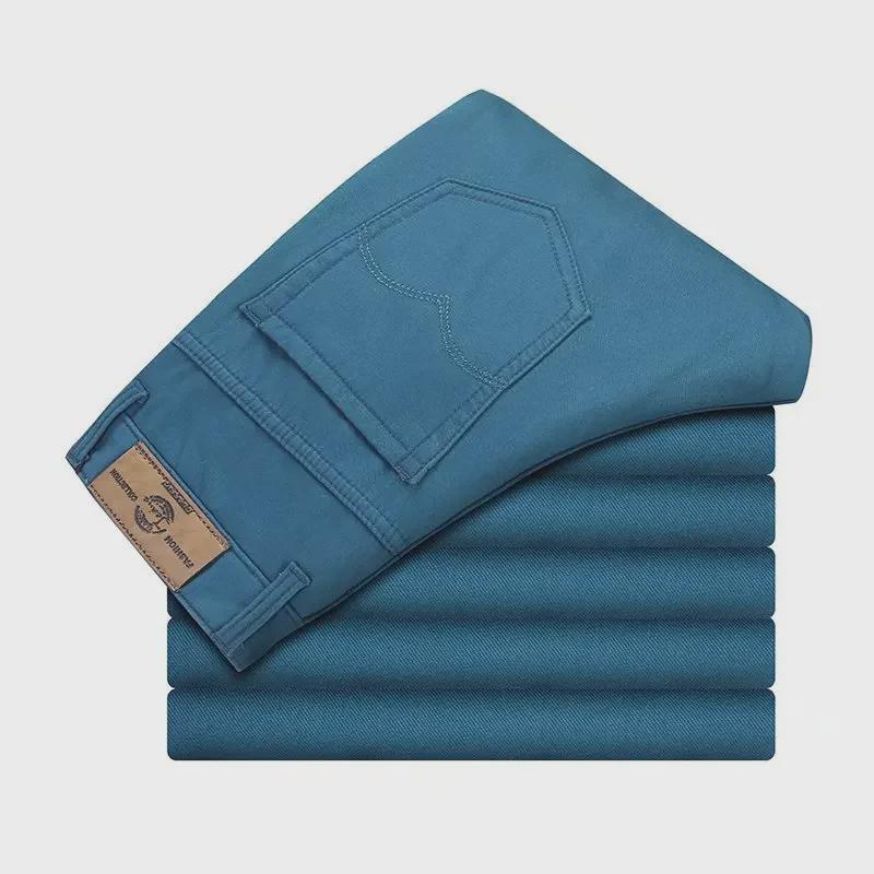 Men's Spring and Summer Solid Color Straight Slim Trousers - Korean Style, Large Size