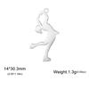 Teamer 5pcs/lot DIY Gymnast Sporter Charms Stainless Steel Gymnastics Dancer for Necklcae Bracelets Keychain Jewelry Making Gift