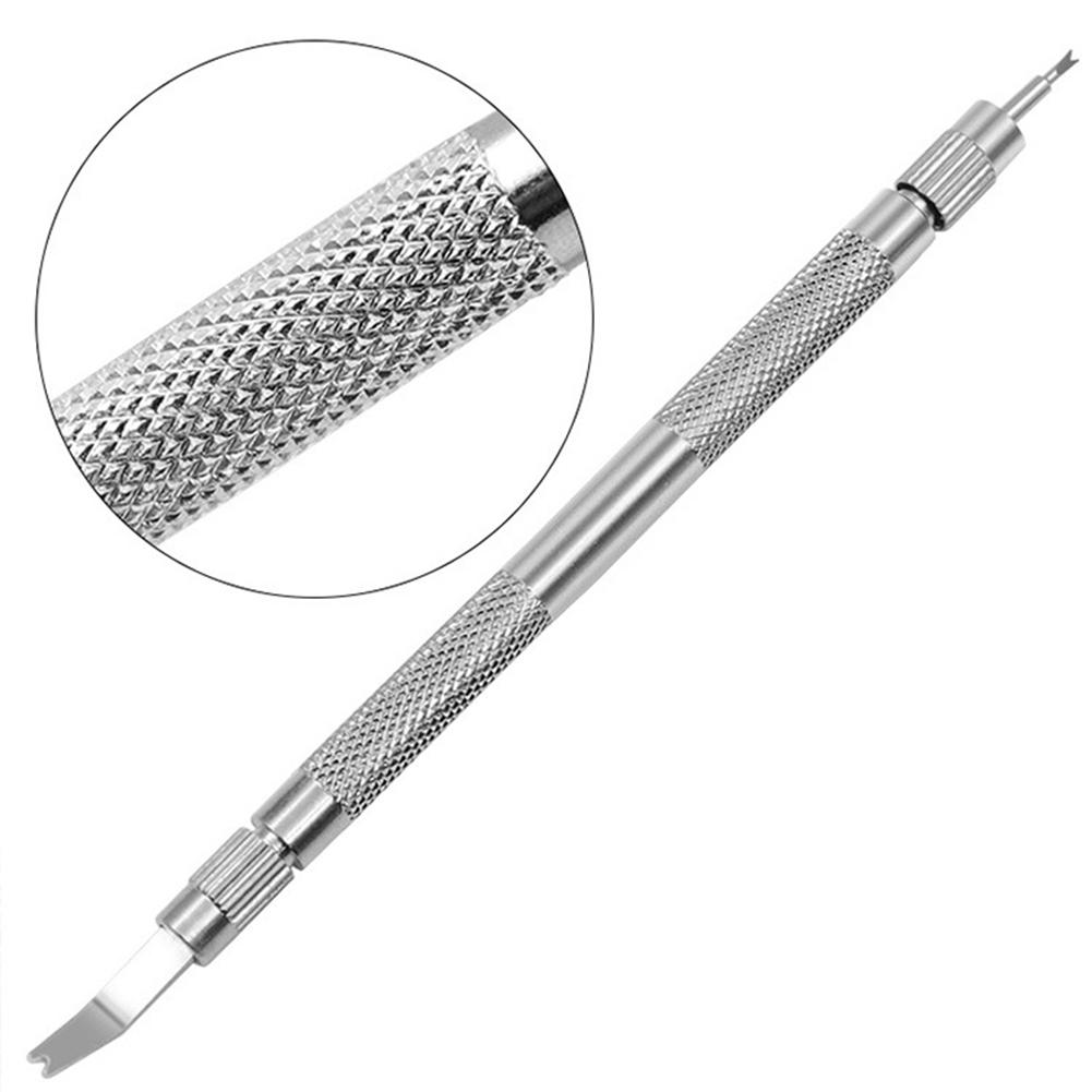 Hand Tool Watch Repair Tool Silver Changing Double-head Metal Pin Barrette Removing With 4 Extra Tips 135mm*6mm