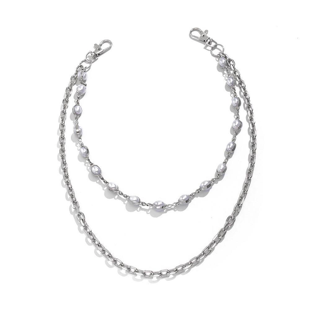 Zinc Zinc Zinc Alloy Pearl Waist Chain Tassel Pants Chain Cool Tassel Jeans Chain  Male