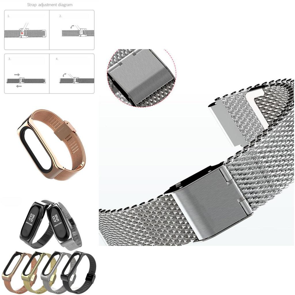 Exquisite Luxury Wrist Strap Metal Wristband For Xiaomi Mi Band 3 In Magnetic Stainless Steel