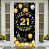 Vicycaty Happy 21st Birthday Decorations for Him Her, 21st Birthday Party Banner Backdrop Yard Sign Photo Props Door Background Decor Supplies for