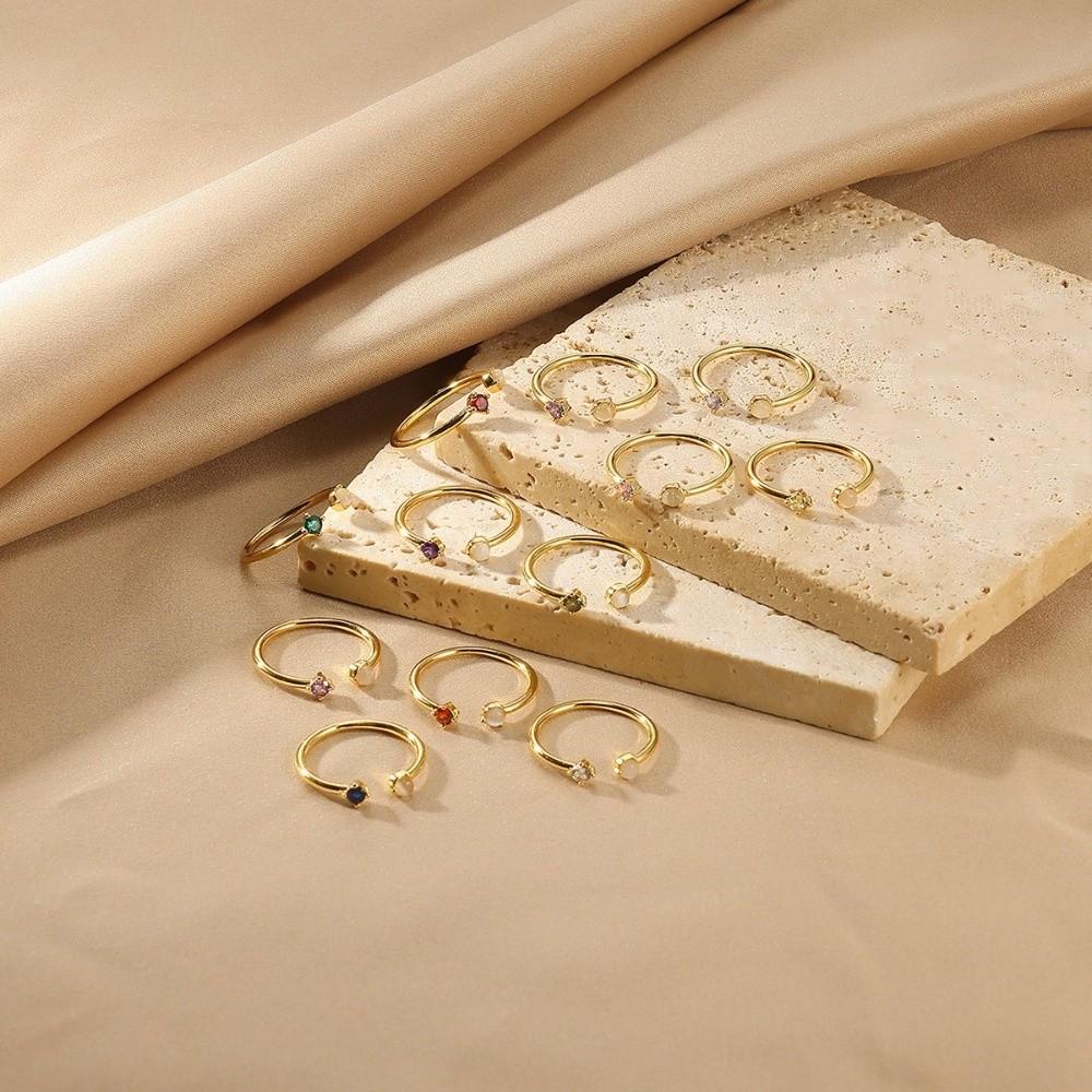 Colorful Cubic Zirconia Birthday Rings Romantic Fashion Jewelry Fashion Opening Rings Women Girls