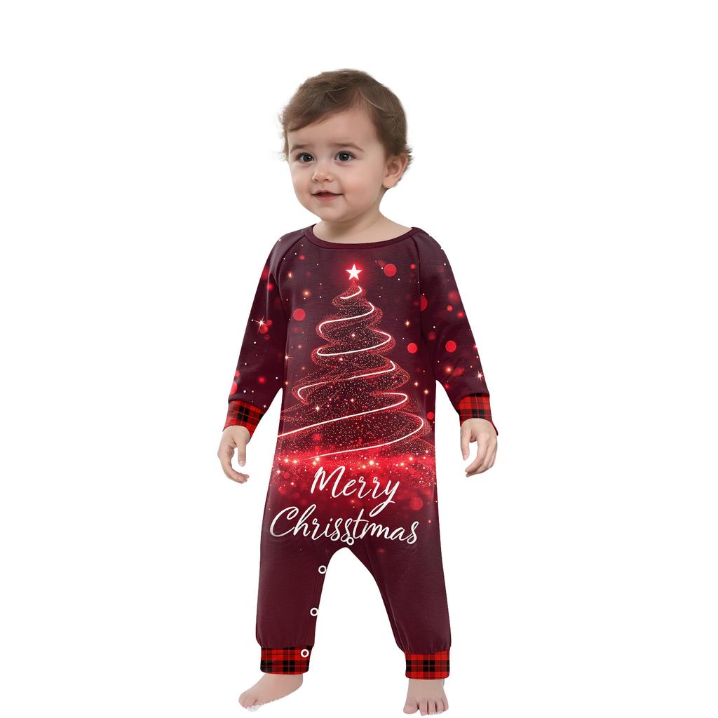 Christmas Prints Family Matching Long Sleeve Tops+Pants Set Family Matching Sets