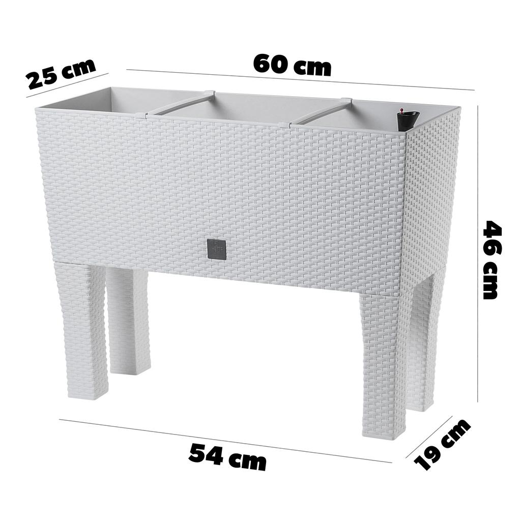 KADAX Květináč Truhlík 60cm Vložka Na Nožičkách Bílý