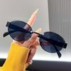 Oval Shaped Trendy Sunglasses for Travel High-end Metal Slimming Sun Shading Fashion Eyewear