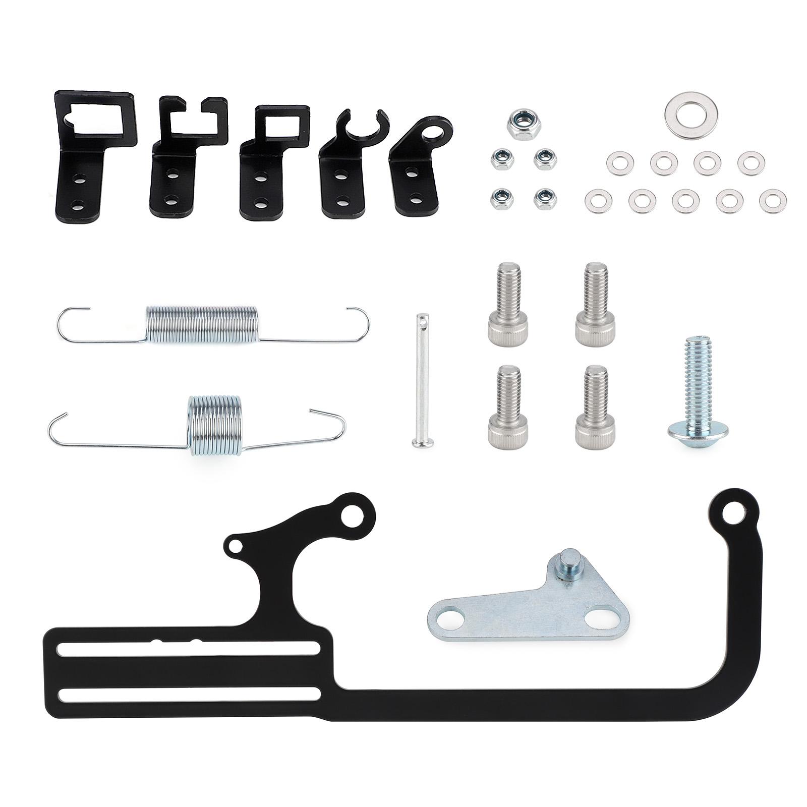

304147 EZ-EFI Cable Mount Kit Carburetor Throttle Cable Mount Bracket Steel Black for GM 700R4 Transfer