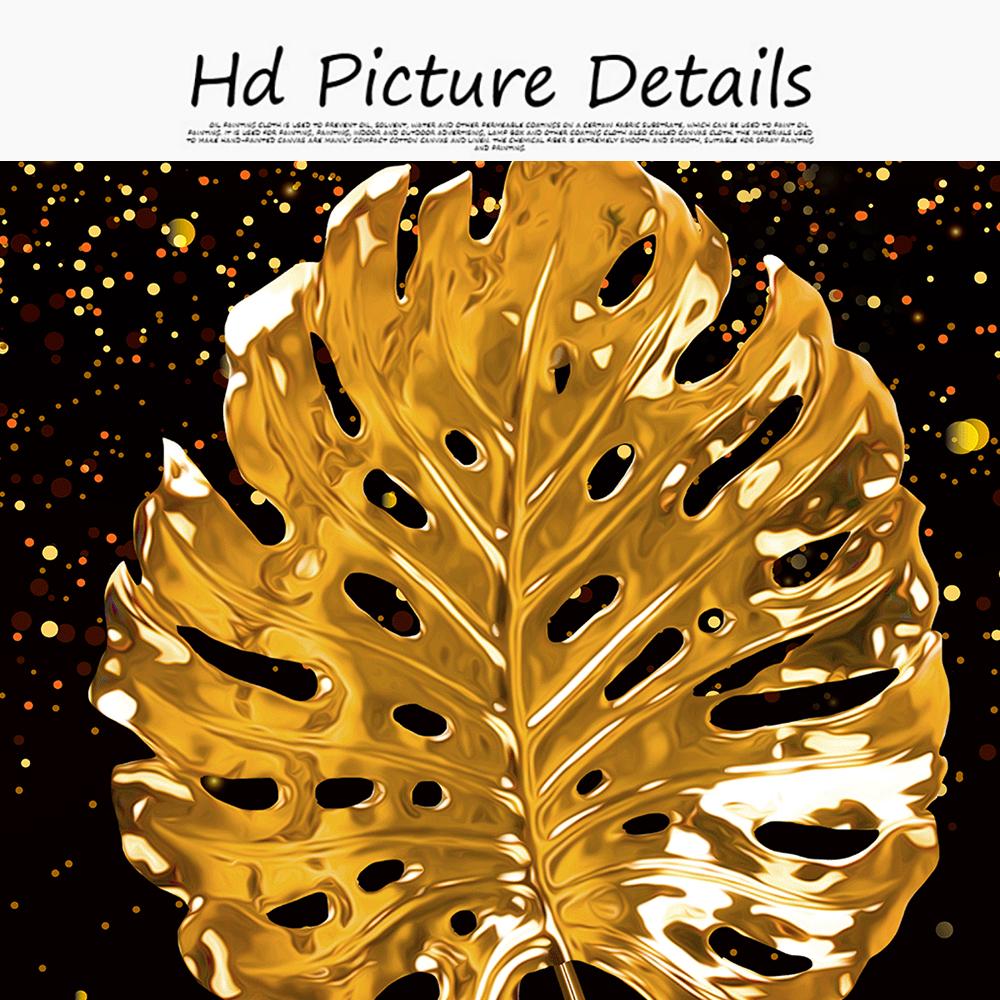 Abstrakte goldene Blätter Leinwand Malerei Moderne Nordic Poster und Drucke Wand Kunst Bild für Wohnzimmer Wohnkultur