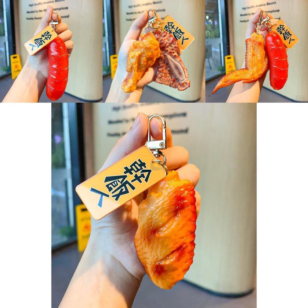 Lifelike Chicken Drumstick Keychain Trendy Food Replica Bag Decoration For All