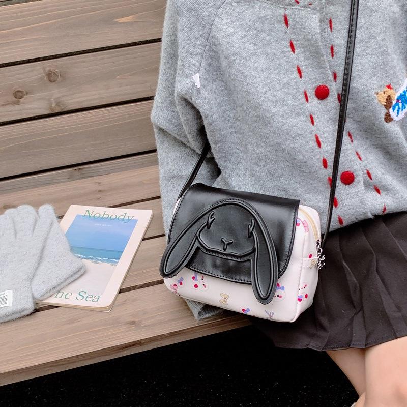 Korean Style Autumn/Winter Children's Cute Rabbit Crossbody Bag, Large Capacity