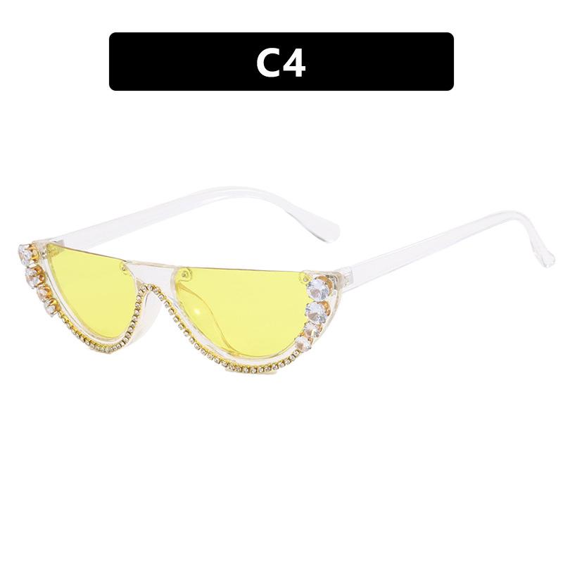 2023 Semi-Rimless Rhinestone Sunglasses - New Trendy European & American Street Style, Internet Celebrity-Inspired