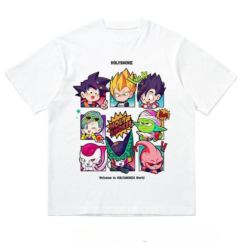

Tshirt with Anime Seven Heroes of Dragon Ball Print 100 Pure Cotton Short Sleeve Loose Fit Trendy for Unisex S