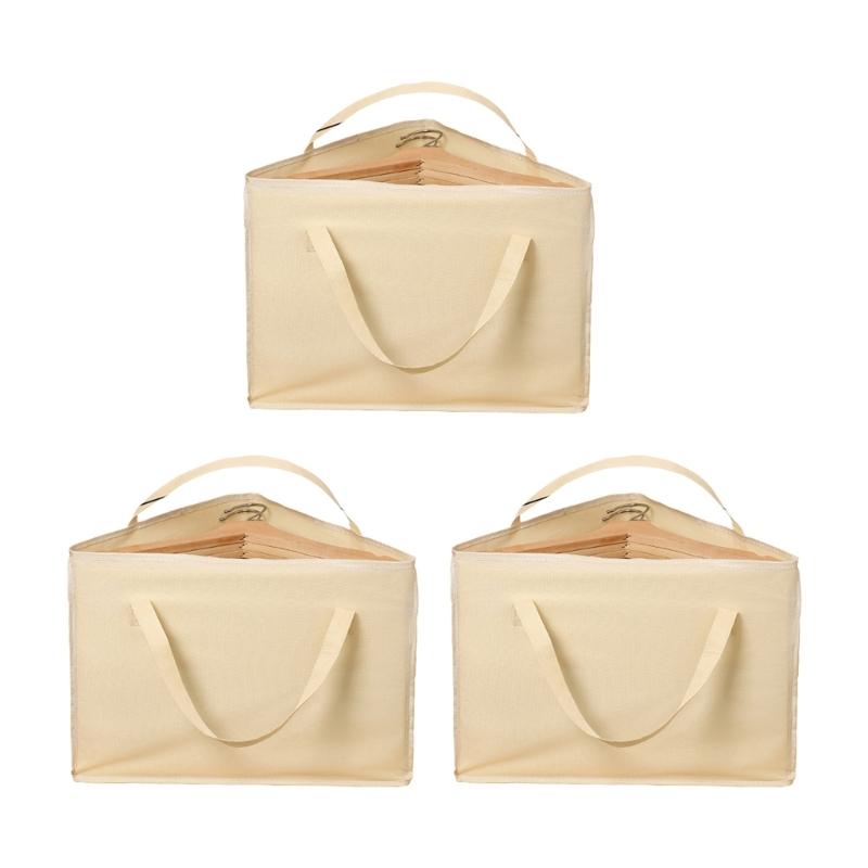 

Oxfords Cloth Hanger Organizers Bag Foldable Designs Space Saving Storage Solution for Household Use бежевий
