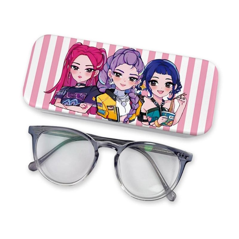 Anime PU Leather Glasses Case Witch Hunters Design Soft Lining for Scratch Prevent Eyewear Holder for Daily Travel Use