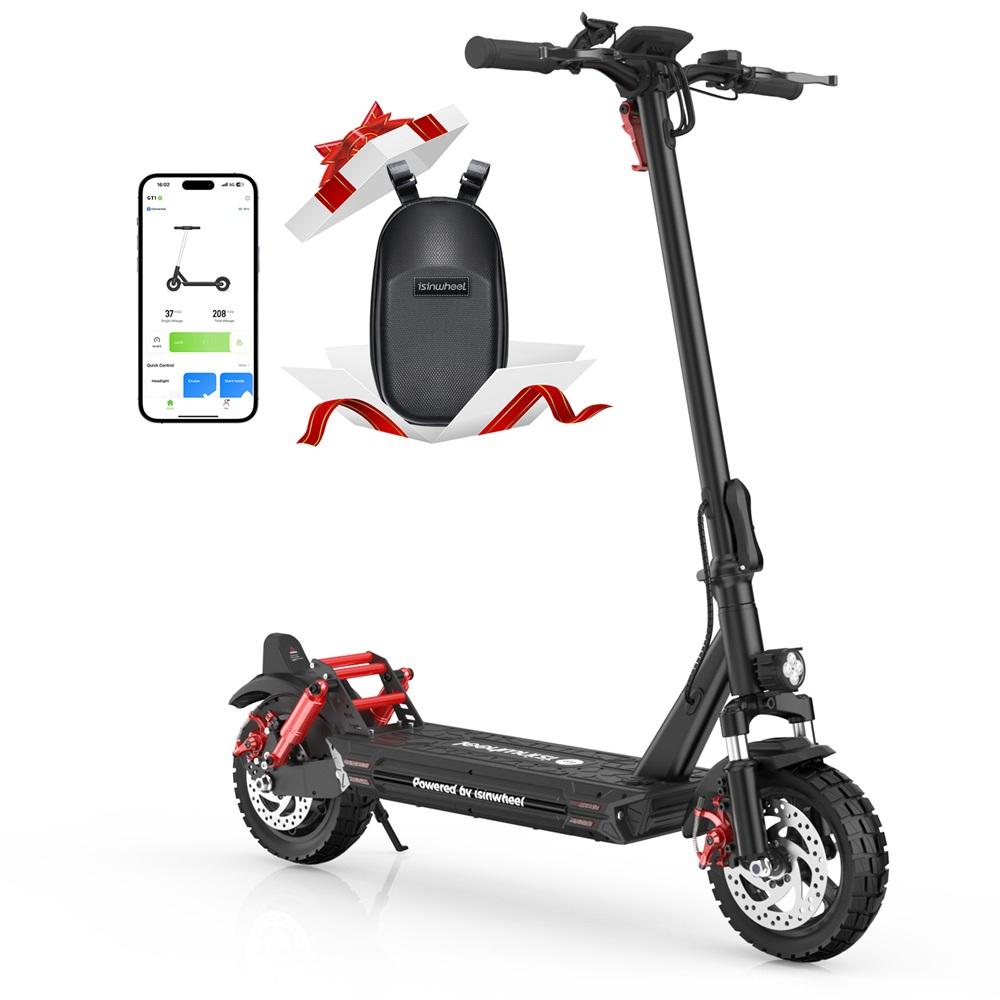 Elektrická koloběžka isinwheel GT1 - Motor 800W, Dojezd 45 km, 10" Terénní Pneumatiky s Dvojitým Odpružením & LCD Displejem