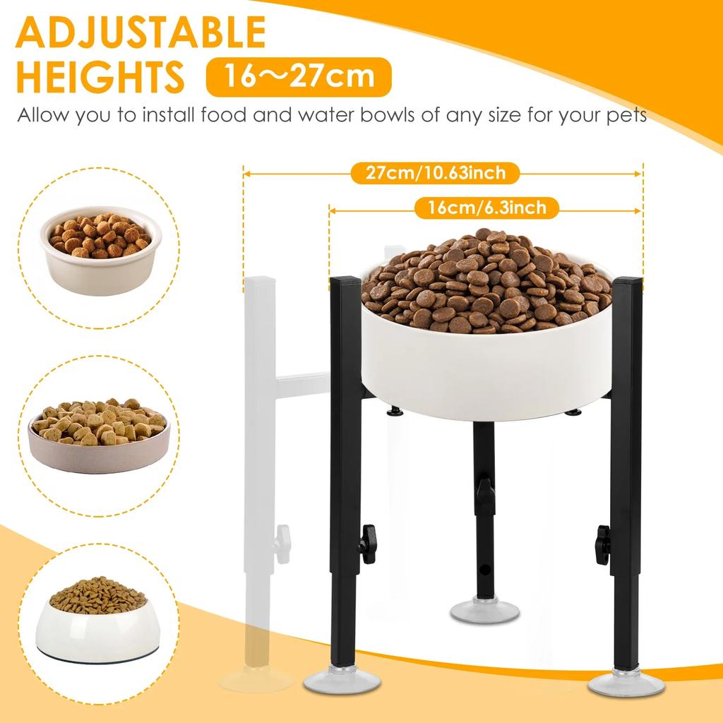 Adjustable Elevated Dog Food Bowls Stand Metal Height Raised Pet Large and Extra Large Sized Dog Food Water Bowls Stand