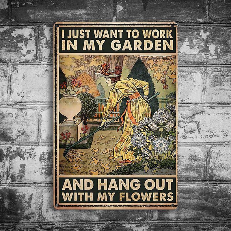 20CM Pastoral Life Artistic Conception Wall Hanging Painting Outdoor Wall Decoration Photography Props Iron Art Old Iron Painting