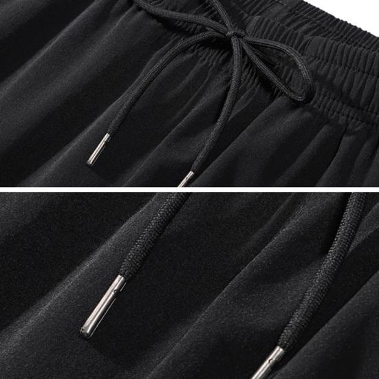 Pánské sportovní kalhoty Ledové hedvábí Rychleschnoucí Boční kapsy Stahovací šňůrka v pase Elastické Volné Jednobarevné Tepláky na trénink Jogging Dlouhé