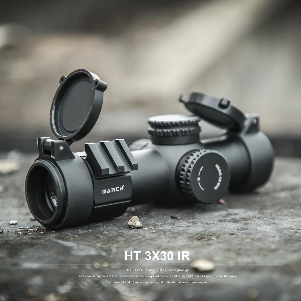 3x30IR Riflescope, Short Scope, 3x Fixed Magnification Sight with 20mm Rail Mount