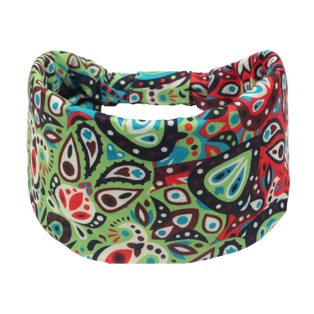 Bohemian Cashew Yoga Übung Stirnband Anti Schweiß und Feuchtigkeit Absorbieren Elastische Baumwolle Stirnband Knoten Stirnband