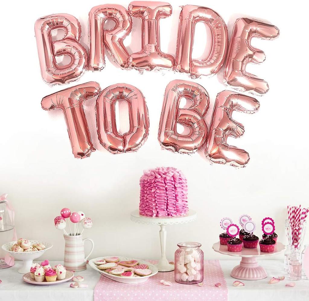 Bride To Be Balloons Set Rose Gold Wedding Decorations Letter And Diamond Ring Foil Balloon  Interior and exterior decoration