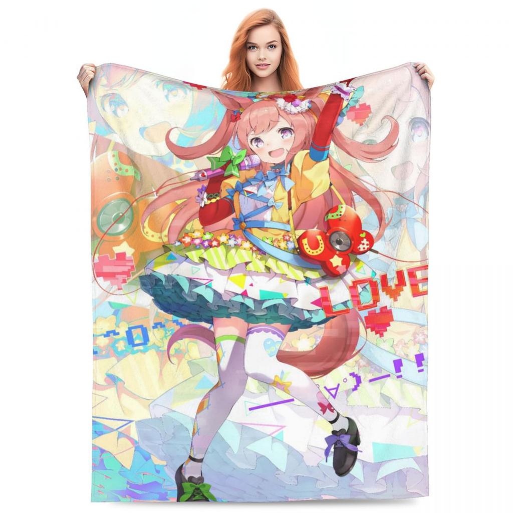 Anime Uma Musume Pretty Derby Blanket Flannel Spring Autumn Multifunction Lightweight Throw Blankets for Bedding Office Quilt
