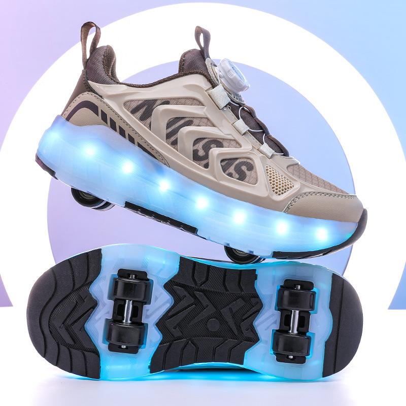 Children's Shoes Four-wheel Boys' Luminous Shoes Removable Girls' Student Sports Shoes Luminous
