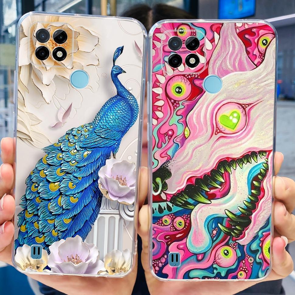 For Realme C21Y Case RMX3261  RMX3263 Cute Cartoon Cover Soft Silicone Phone Case For Realme C 21Y C21Y Bumper