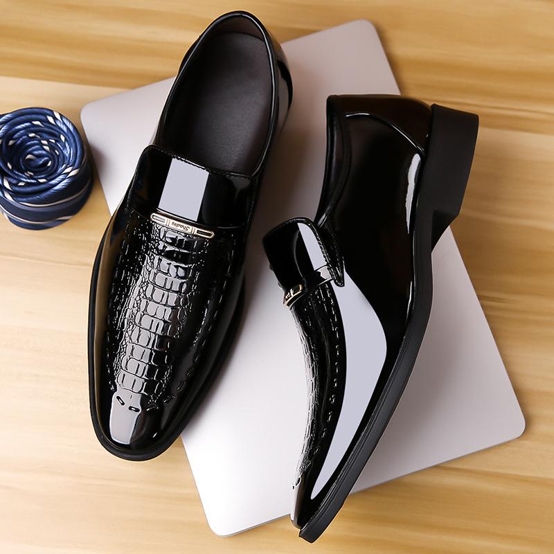 FashionBig Size Pointed Bright Face Business Shoes for Men 2024 Fashion Casual Spring Autumn New Designer Leather Shoes Male