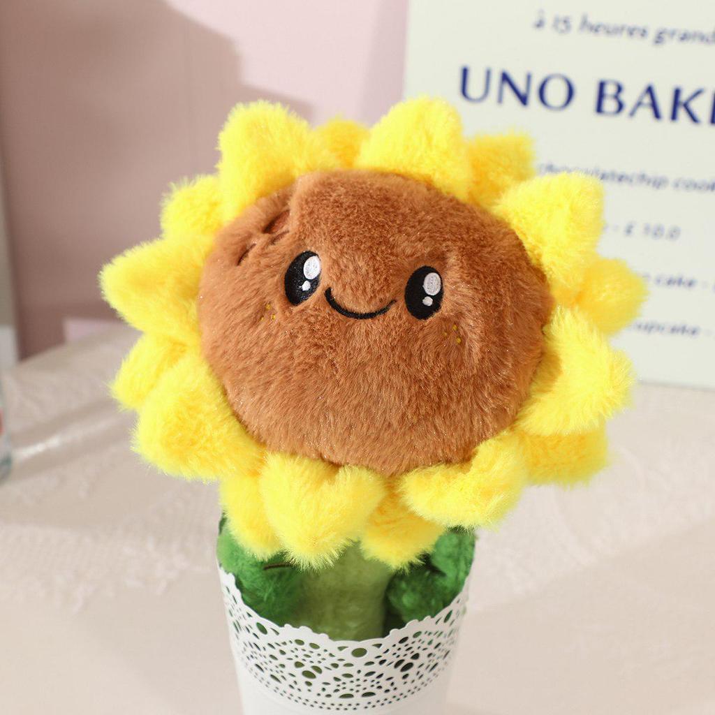 Soft Sunflower Plush Toy: Cute Expression Pillow or Wedding Ornament