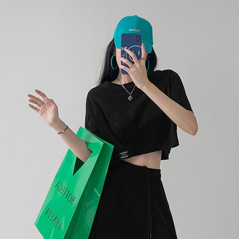 

Jazz Top Short sleeve Design Jazz Dance Clothes European and American Gyaru Dancing Lisa Style Summer Clothing Same Style T-shirt Women Black M