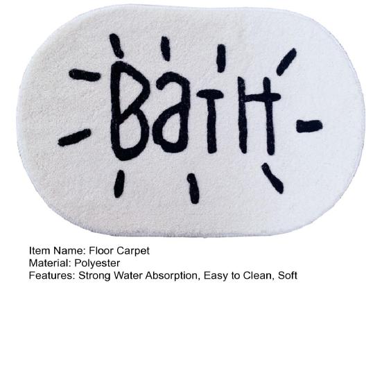 Non-slip Floor Mat Durable Quick Drying Bright Color Non-slip Floor Mat Letter Pattern Bathroom Absorbent Doorway Carpet Doorway Carpet