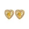Heart-Shaped Ice Flower Cut Yellow Diamond Jewelry Set in Copper - 10*10-6*6 High Carbon Diamond for Autumn/Winter.