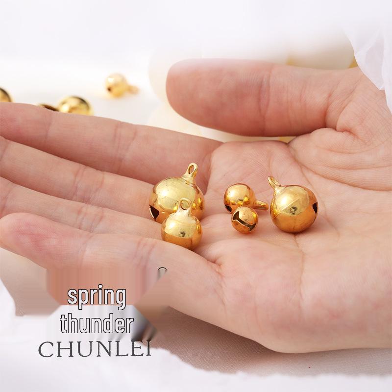 Golden Bell Jewelry & Keychain Charm - Christmas Pendant & Pet Bell Accessory