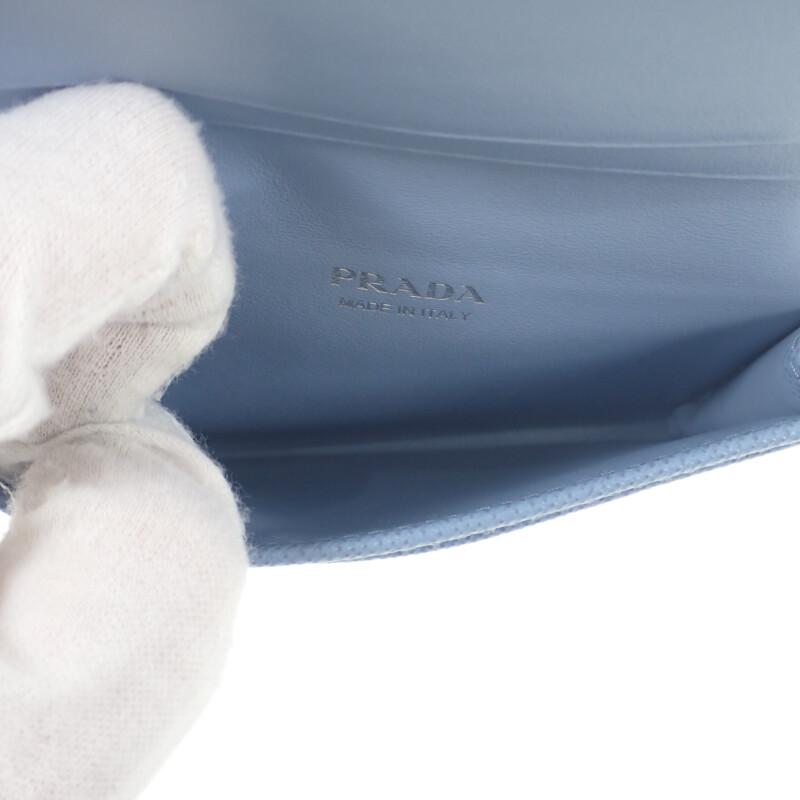 PRADA  1MC110_QHH_F0OZX Card Case Light blue Safiano Women