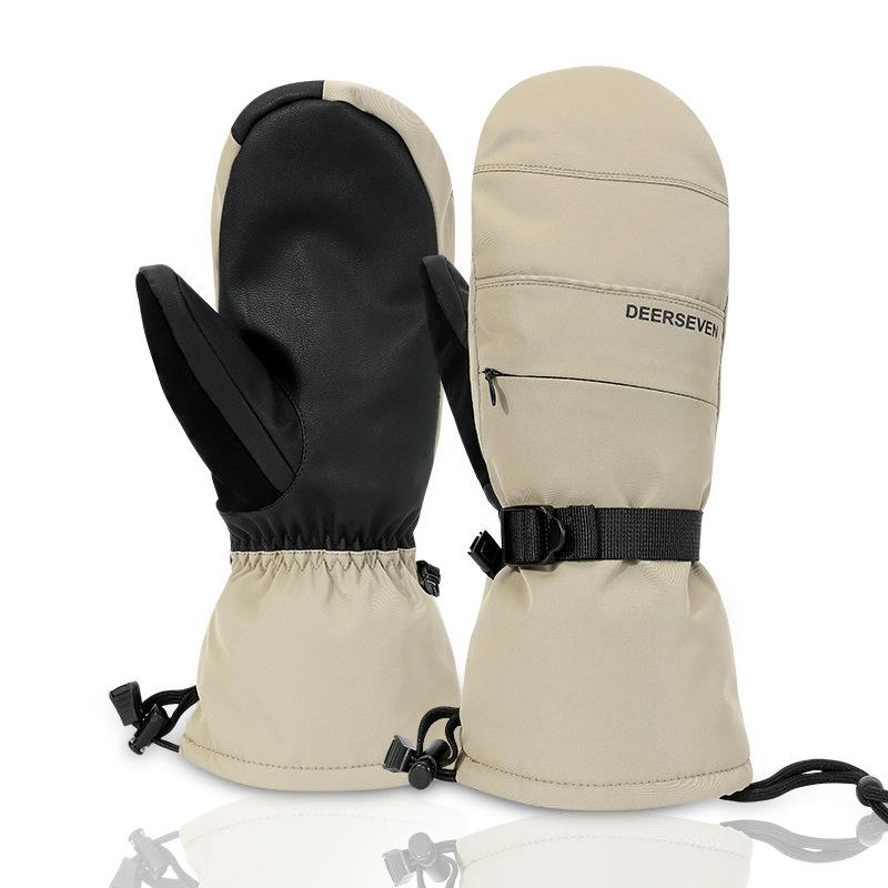 Winter Snowboard Gloves for Men  Outdoor Warm Windproof  Touch Screen Fleece Waterproof and Women's Interlocking Warm Gloves