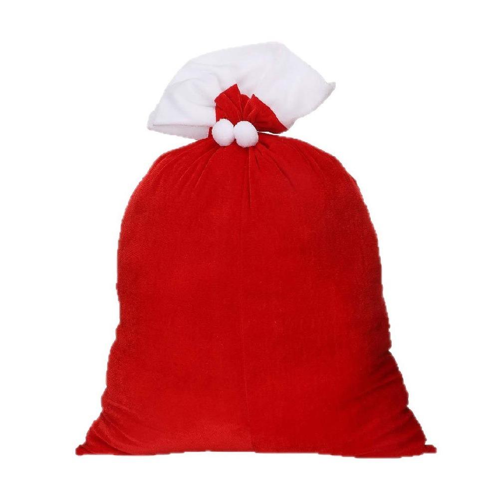 Red Extra Large Christmas Bag Creative Plush Storage Pouch Xmas Decoration Candy Bag  Christmas Eve