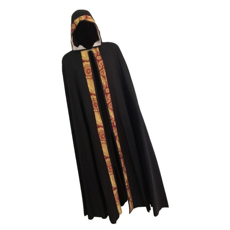 Halloween Death Cloak Loose Comfortable Hooded Death Robe Cloak Meidieval Cape Costume for Adult Cosplay Party Halloween