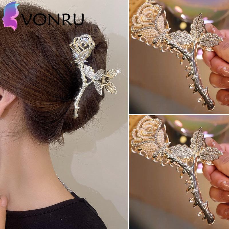 

Летняя заколка для волос Ins Rose Catch, женский коготь, темперамент, модная заколка для затылка, заколка в виде акулы, аксессуары для волос в стиле ретро