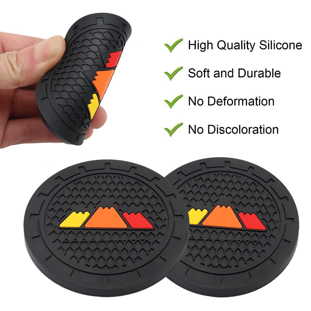 2 Pcs Tri-Color Tri-Color Car Cup Holder Coasters Auto Truck Interior Accessories for Tacoma TRD 4Runner Tundra Sequoia Rav4 Hig