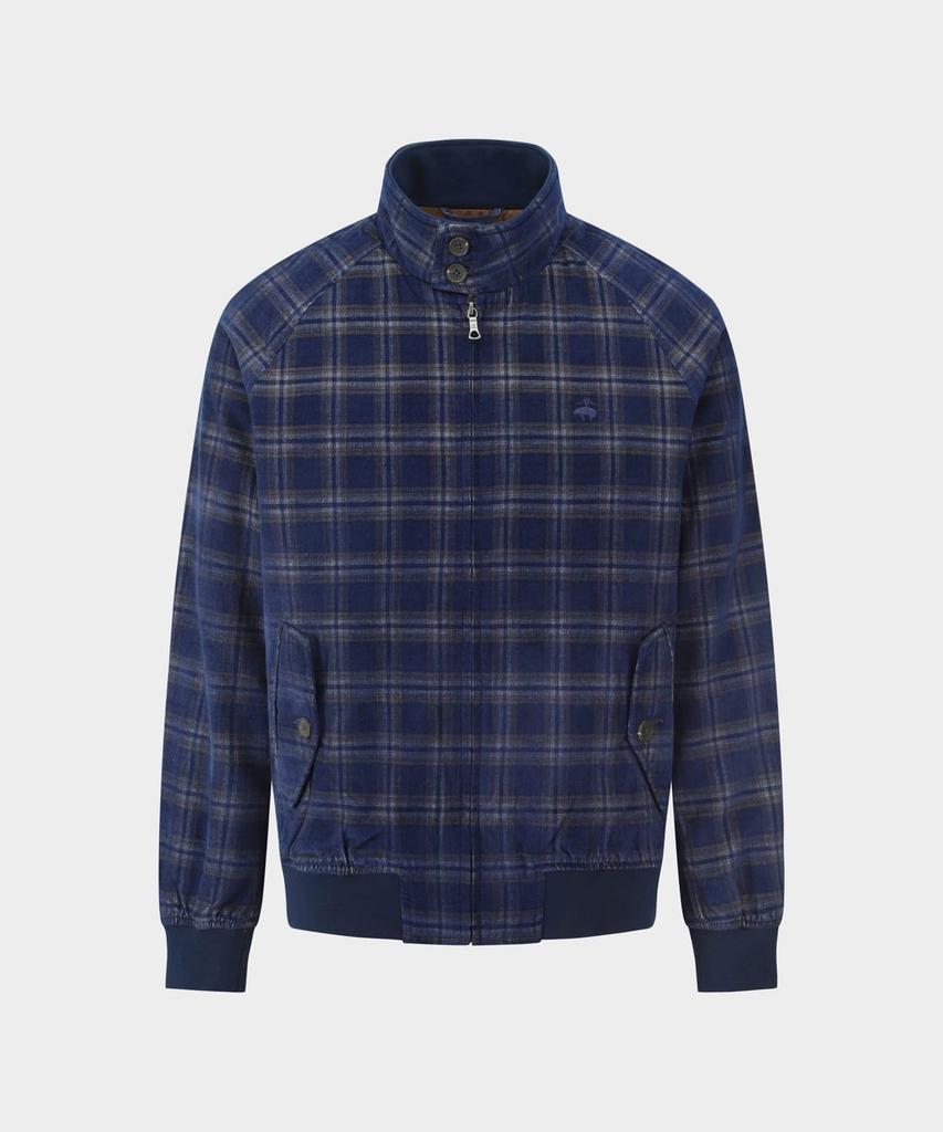 Brooks Brothers Corduroy Check Harrington Jacket (Blue) (Bbotmmf302)