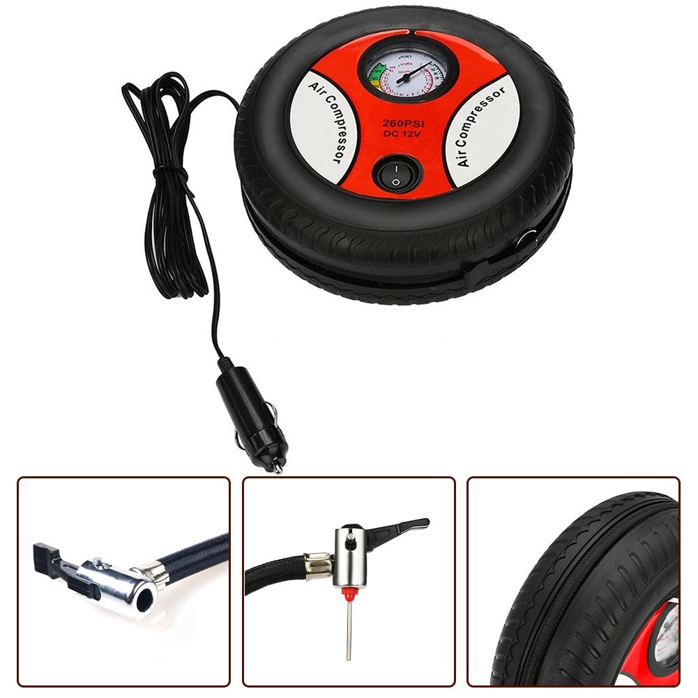Samochodowy Kompresor Powietrza 12V Przenośny Koło 260psi Pompka do Pompowania Opon Pompki do Pompowania Opon Samochodowych Do Opon Piłka Gumowy Pływak Poduszkowiec