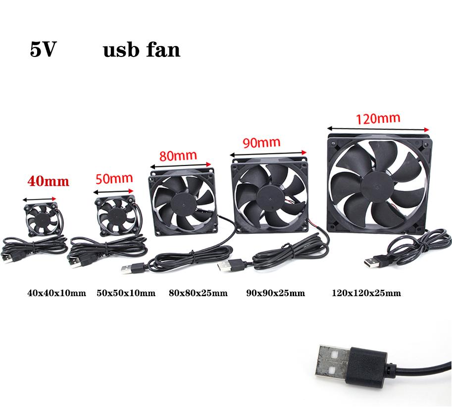 5V USB 4CM 5CM 120x120x25mm 80x80x25mm 5010 9025 Stecker Power Kühlung Gehäuselüfter 8cm 12cm Für Receiver DVR Router