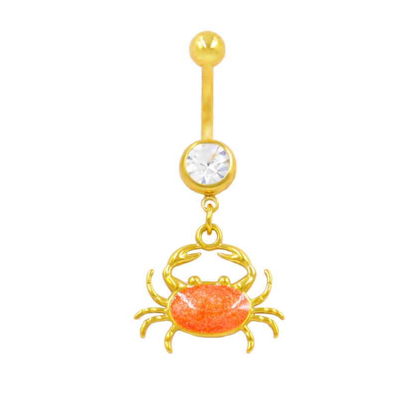 Gaibei Edelstahl Seepferdchen Bauchnabelpiercing mit buntem Diamanten - Modischer Piercing Schmuck